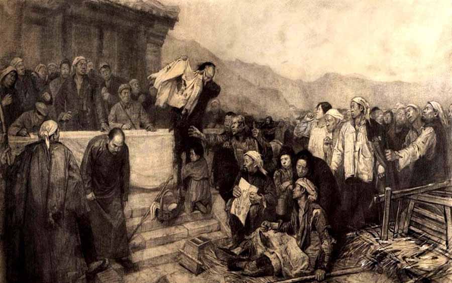 我国现代画家王式廓的油画素描稿,王式廓井冈山会师油画创作背景