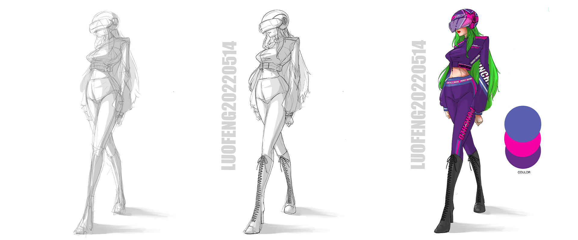 二次元服装绘画,二次元少女绘画教程动漫可爱