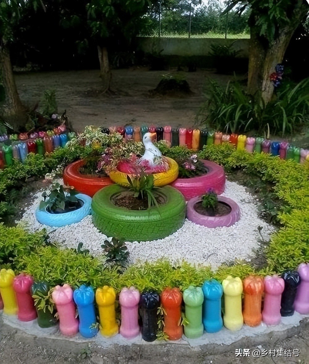 别墅庭院创意藤床,农村新型庭院花园设计图