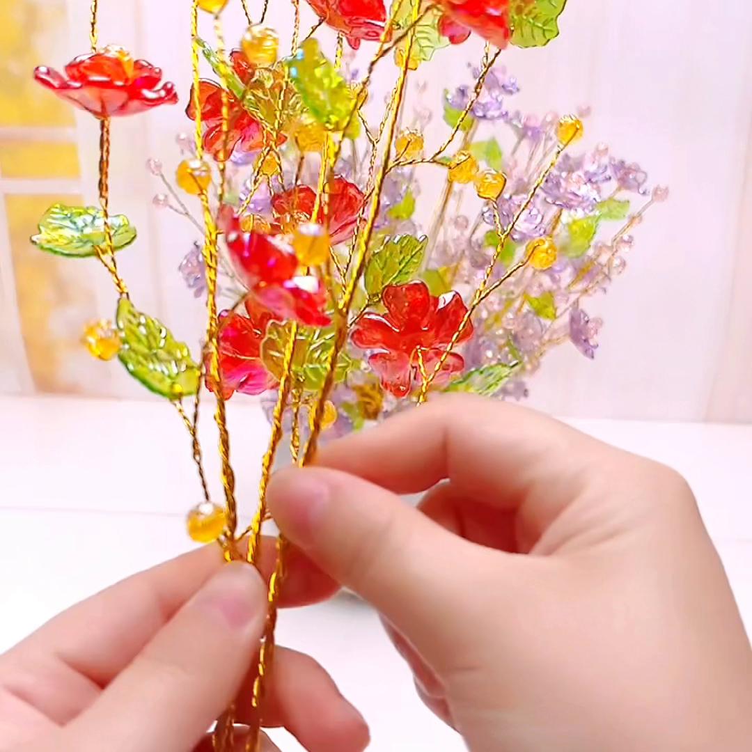 玫瑰花,水晶玫瑰花教程33支红色