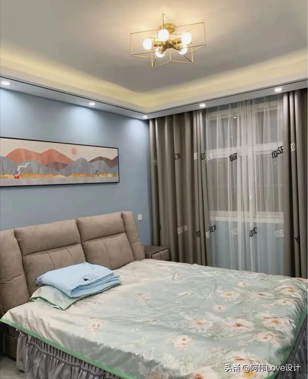 卧室墙面漆颜色搭配,婚房卧室窗帘颜色搭配