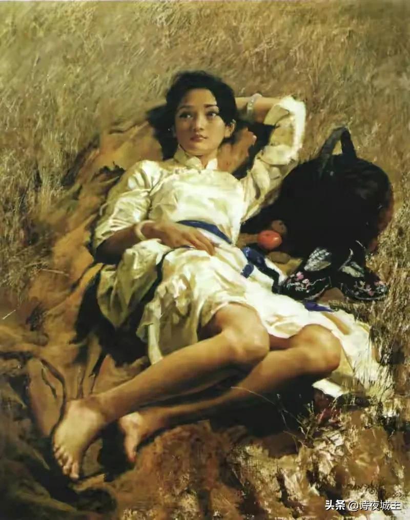 潘鸿海与陈逸飞油画展,潘鸿海油画抱陶罐的女孩