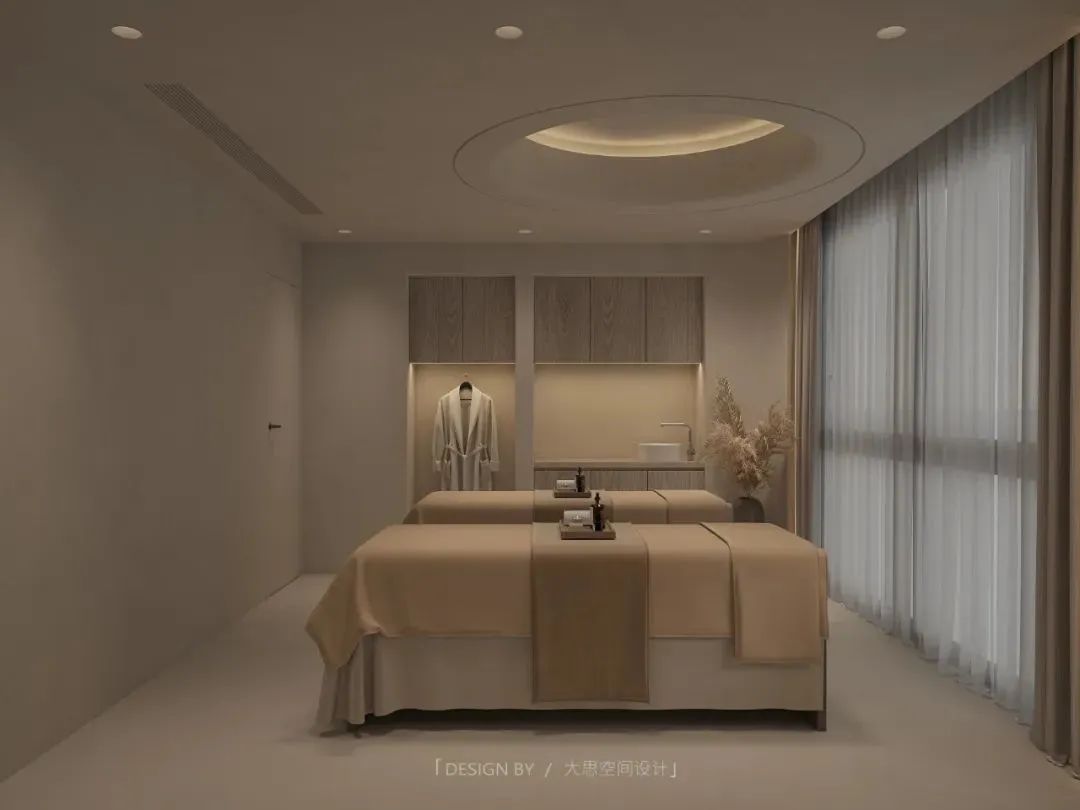 法式奶油风装修美容院,优雅净白空间设计