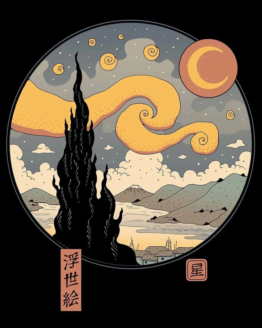 浮世绘动漫插画,菲律宾著名插画师作品