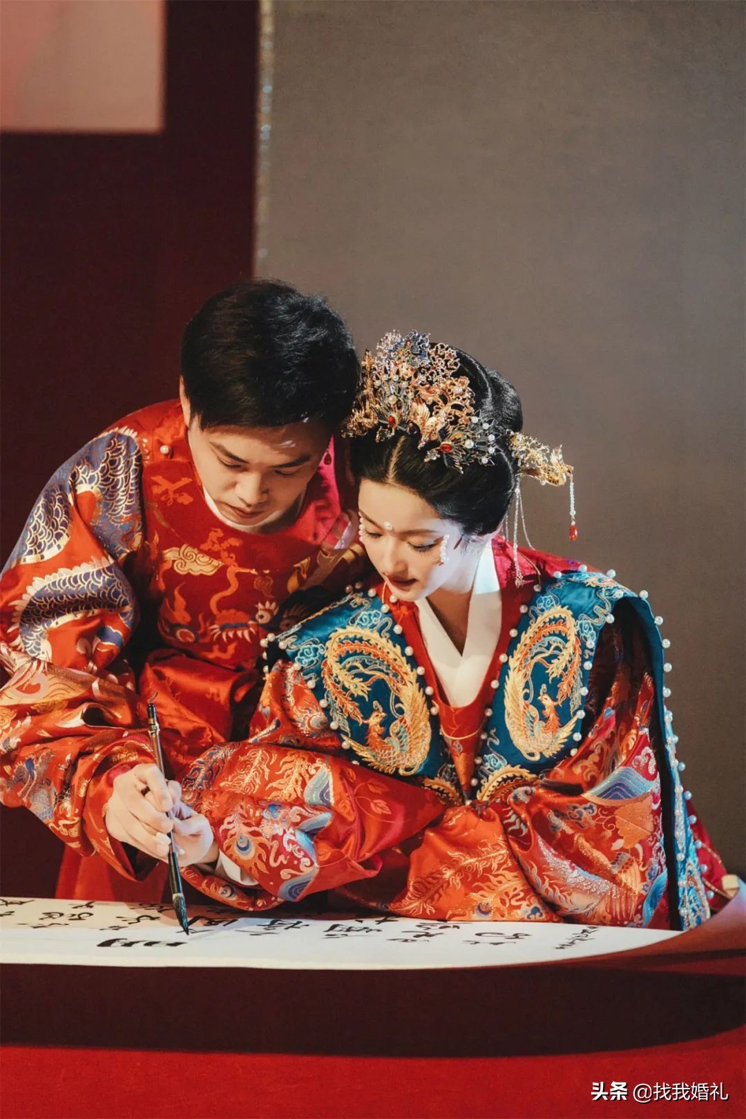 汉服婚礼到底有多好看,明制汉服婚服凤冠霞帔婚礼流程