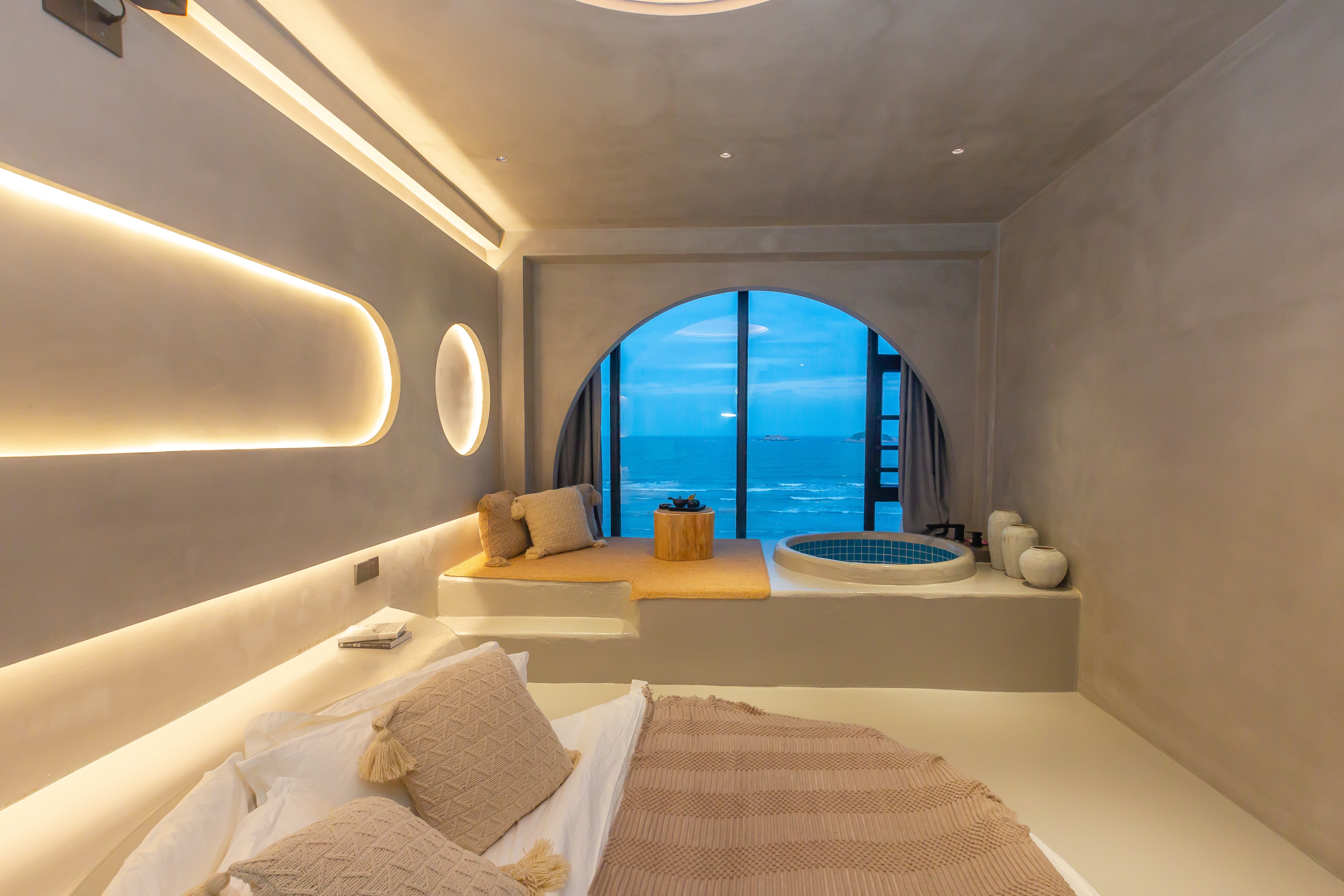 双月湾带私家泡池的温泉酒店,双月湾海景带泡池客栈推荐