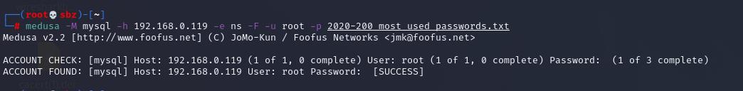 在线密码破解medusa
