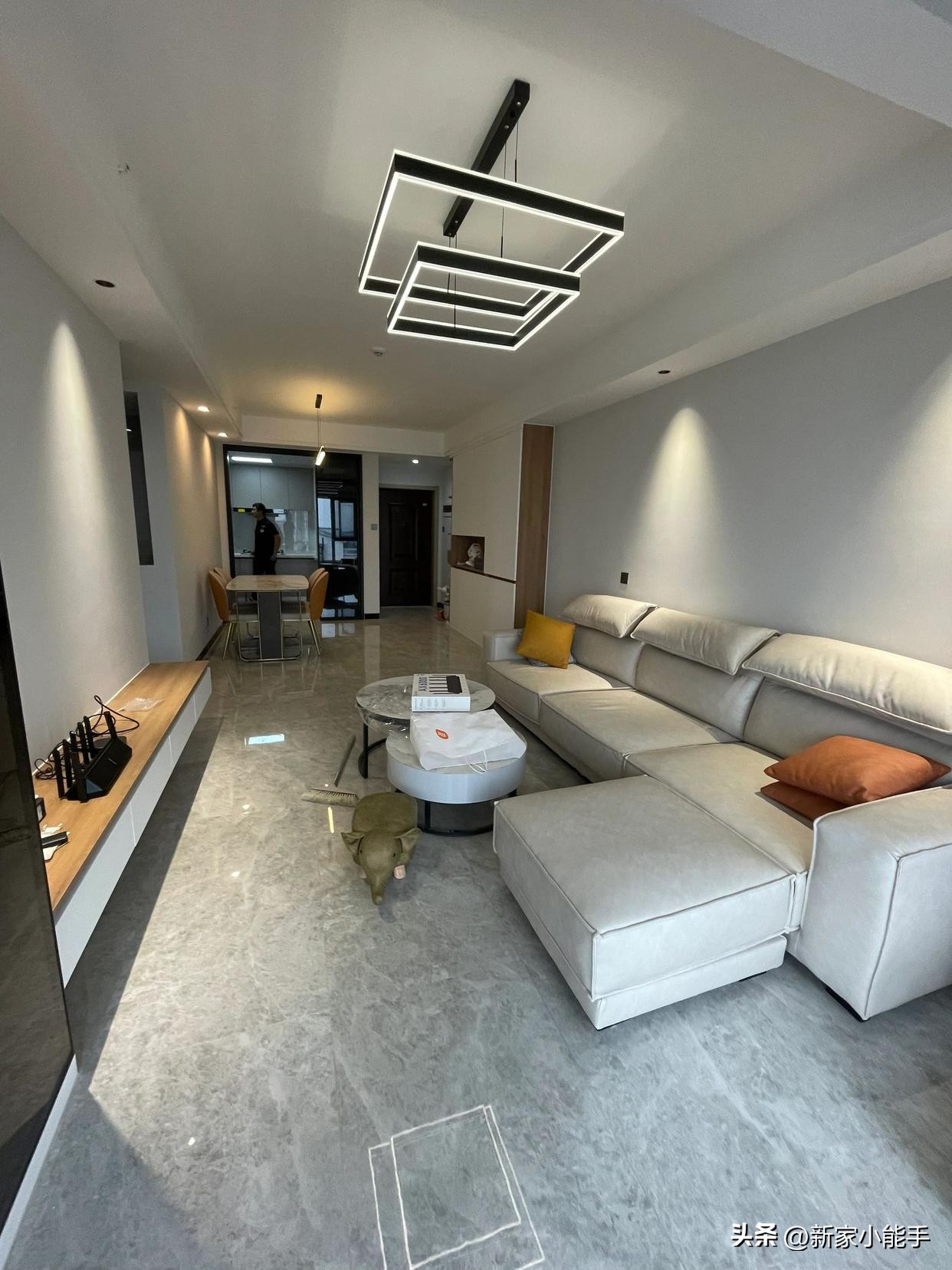 灰色家具墙面粉刷效果图,室内装修蓝灰色墙面