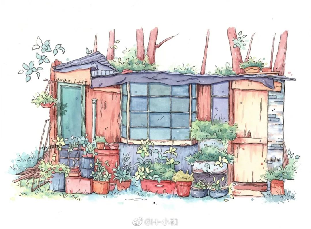 95后女孩画山水画,95后女大学生画山水课堂