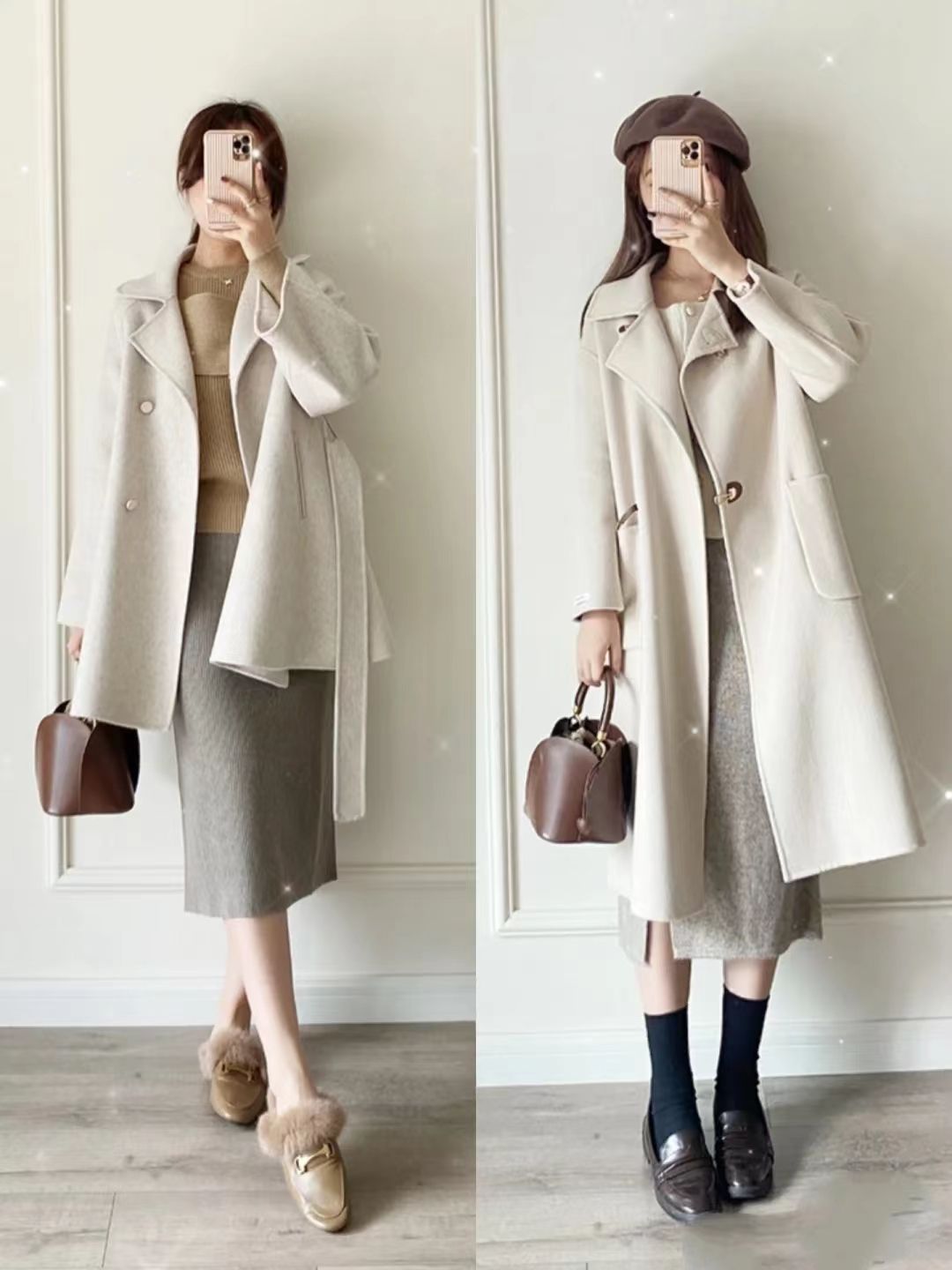 冬天的大衣平底鞋这样搭配会更好,小个子高级感百搭大衣鞋子