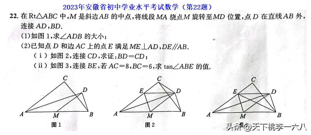 安徽中考数学第19题解直角三角形,安徽2022年中考数学压轴题