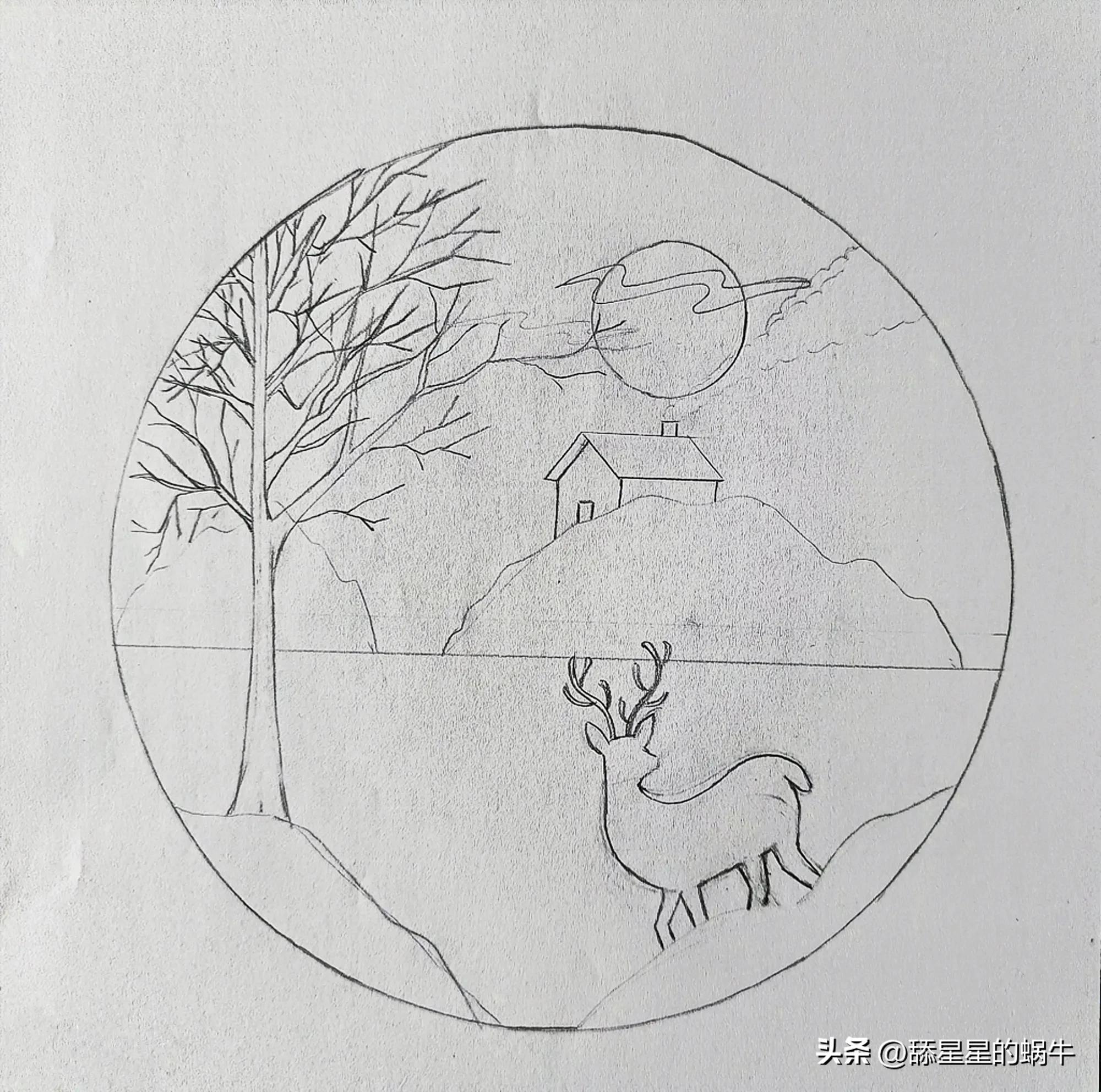 线描画黑白写生教程,线描中的黑白对比学生作品