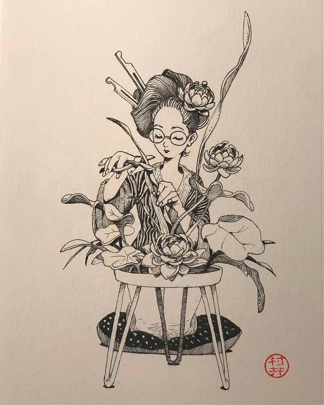 好看的速写临摹轮廓线,人物速写临摹图片钢笔