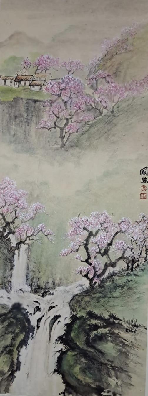 仁山智水山水画,仁山智水书法作品