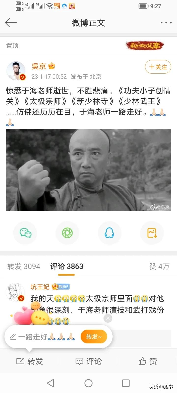 武术家于海生平简介,武术家于海逝世视频