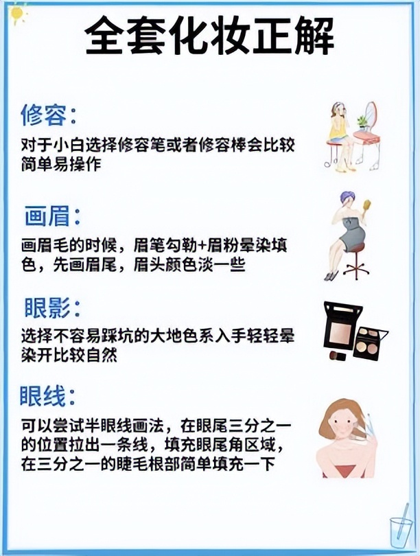 护肤化妆新手全部详细步骤,新手如何入门完整的化妆护肤步骤