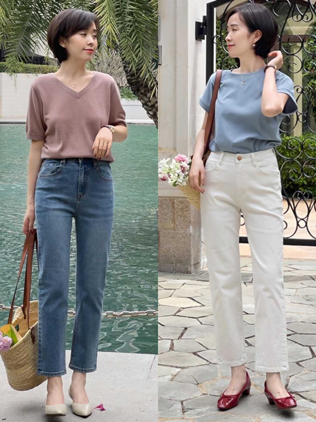 158cm小个子博主裤子穿搭,小个子150穿搭博主微胖半截裤