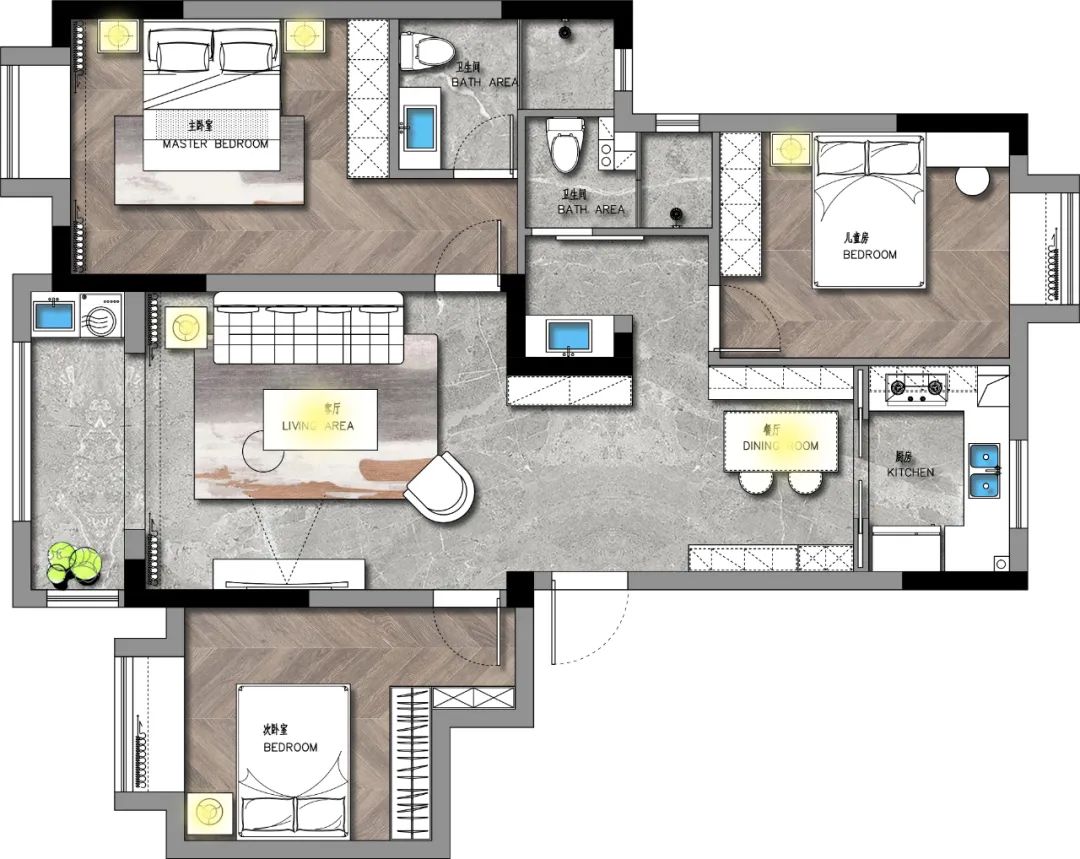 看看别人家的130㎡三居室!北雁湖两套案例对比,改善型很走心
