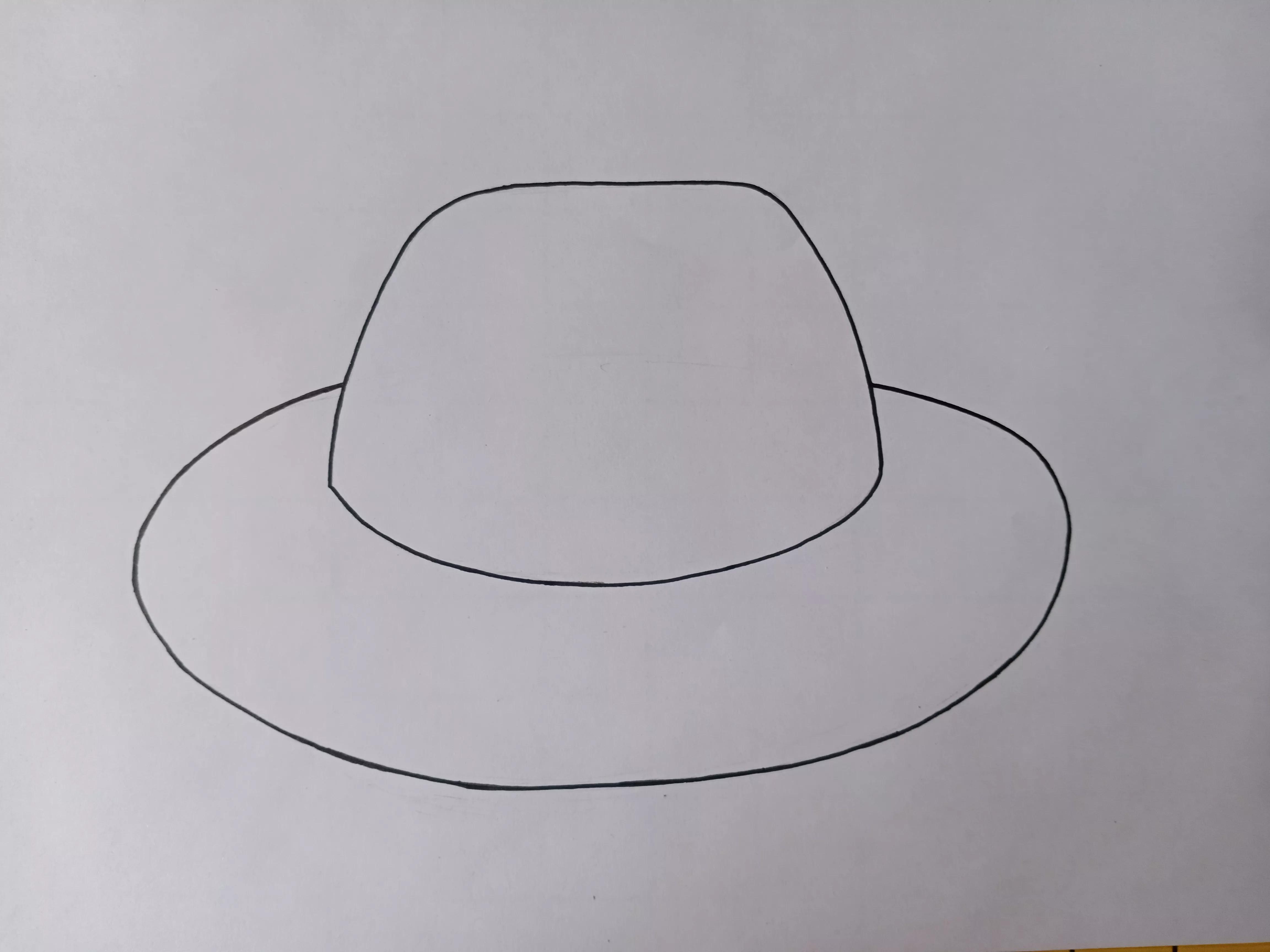 线描画帽子,劳动节帽子黑白线描画