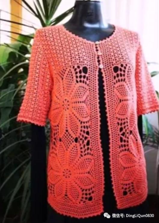 钩针短款开衫编织图解,钩针编织衣服成人开衫教程完整的