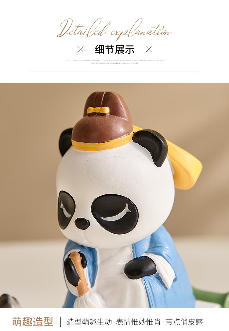 手机支架摆件熊猫,手机链木质可爱熊猫挂饰