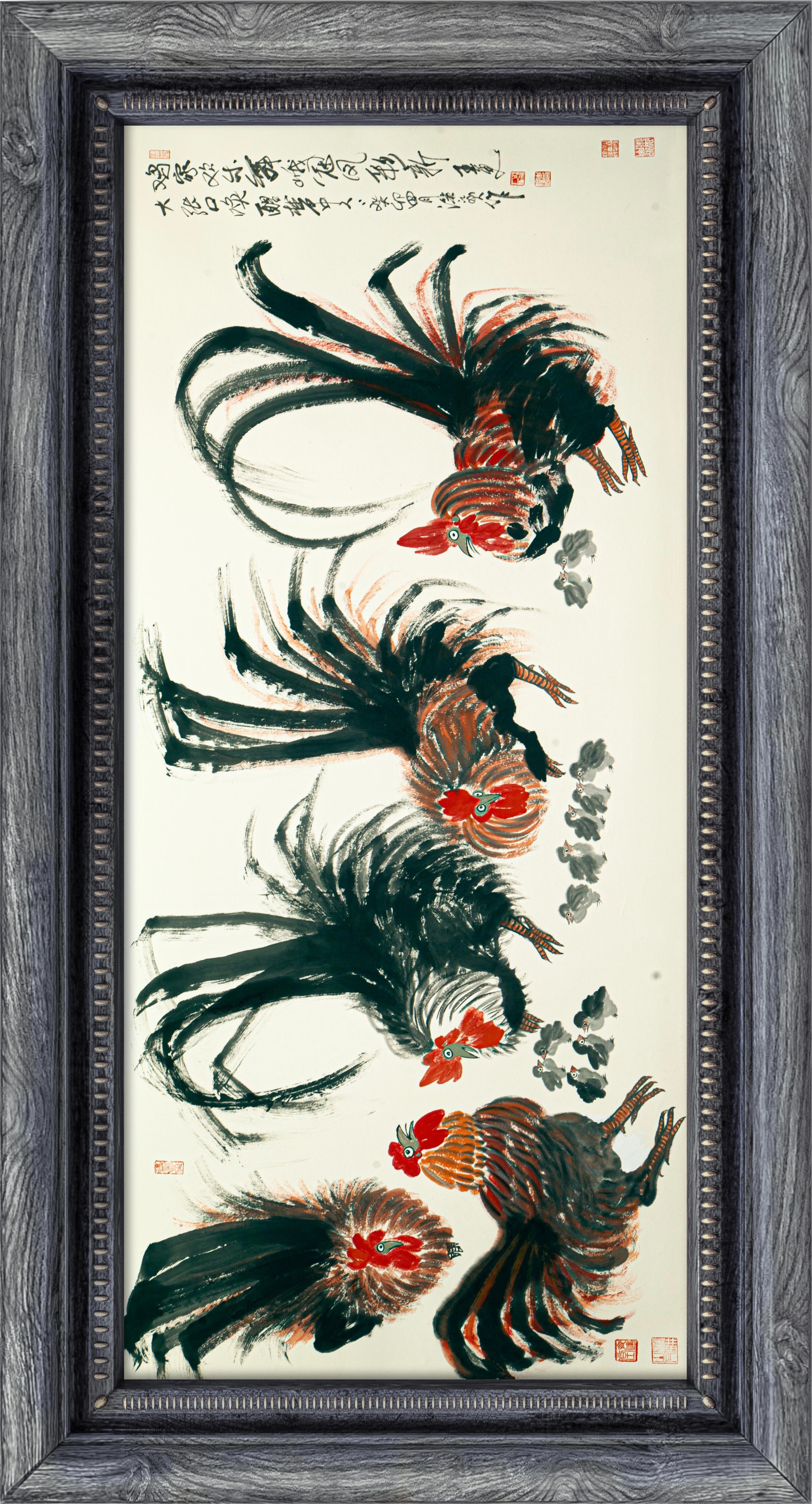 《鸡家族的故事》—朱祖国写意画的中国亮度