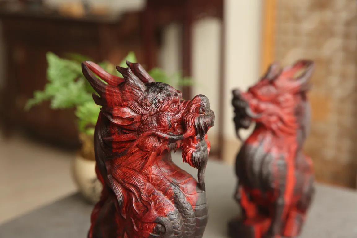 印度小叶紫檀麒麟木雕,印度小叶紫檀麒麟摆件