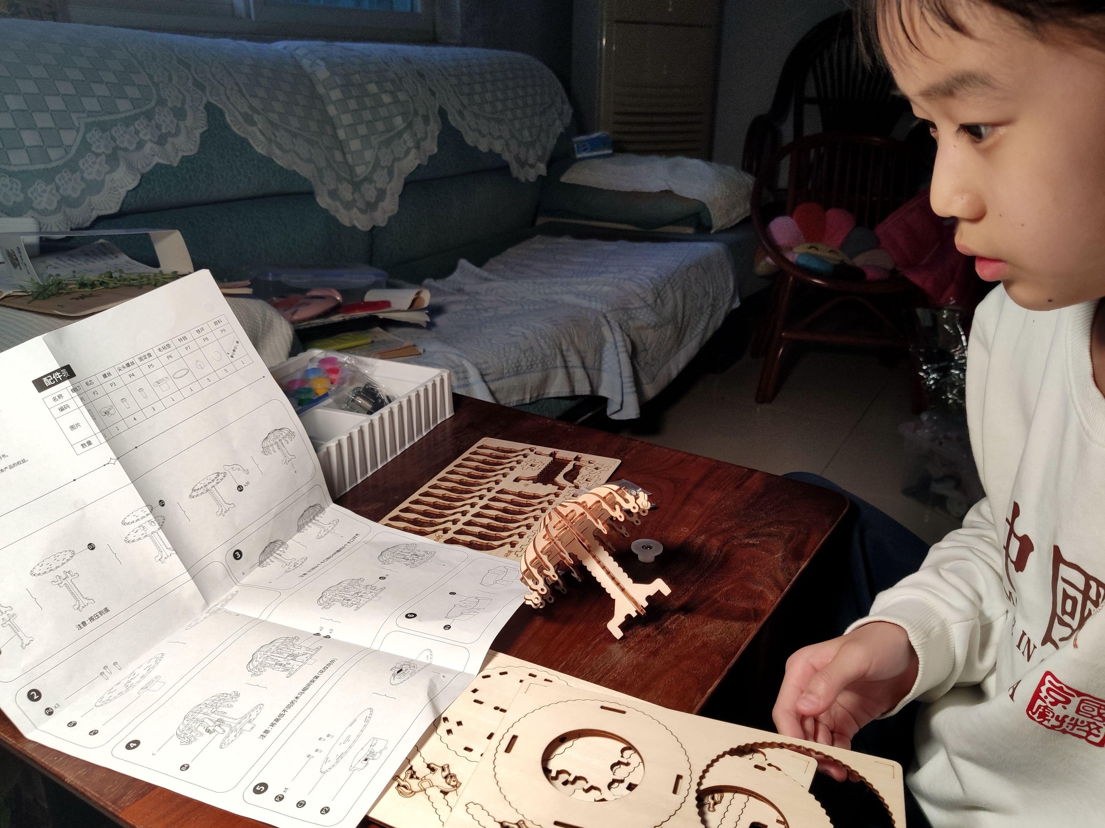 旋转木马八音盒简单,手工旋转木马八音盒