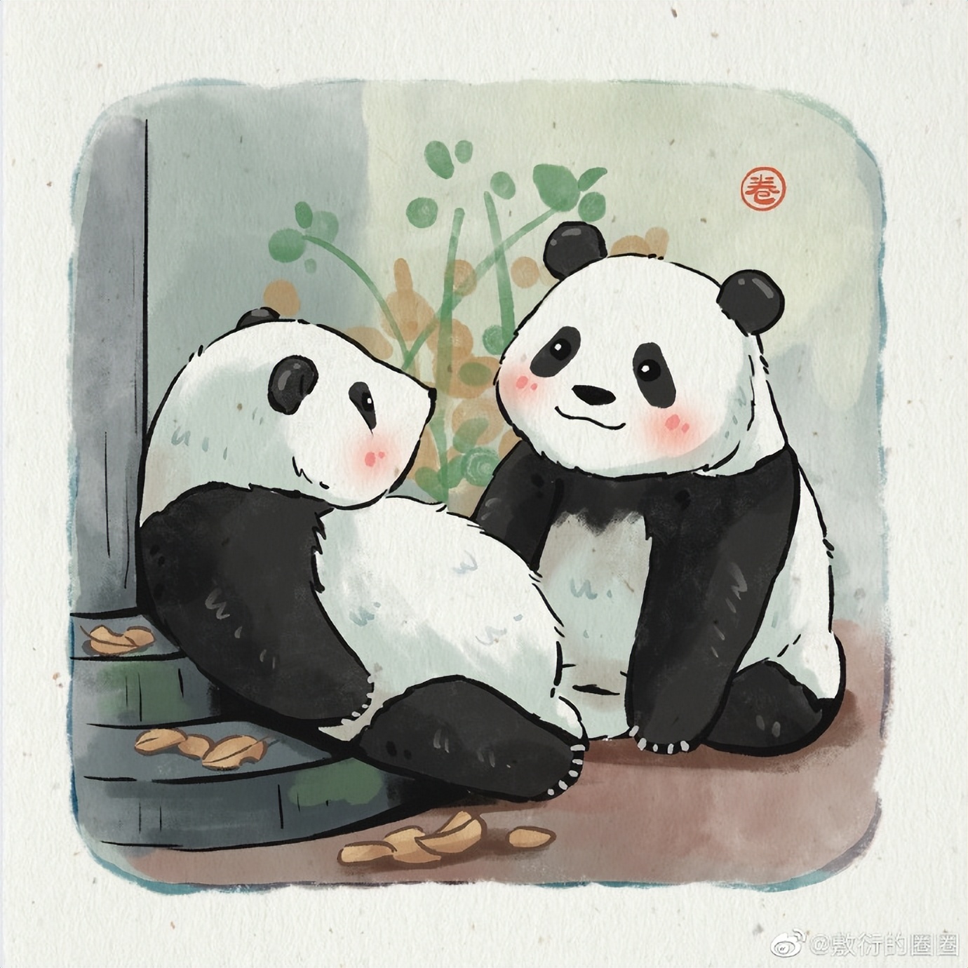 花花：接住谭爷爷给的小苹果，仿佛接住了整个世界。