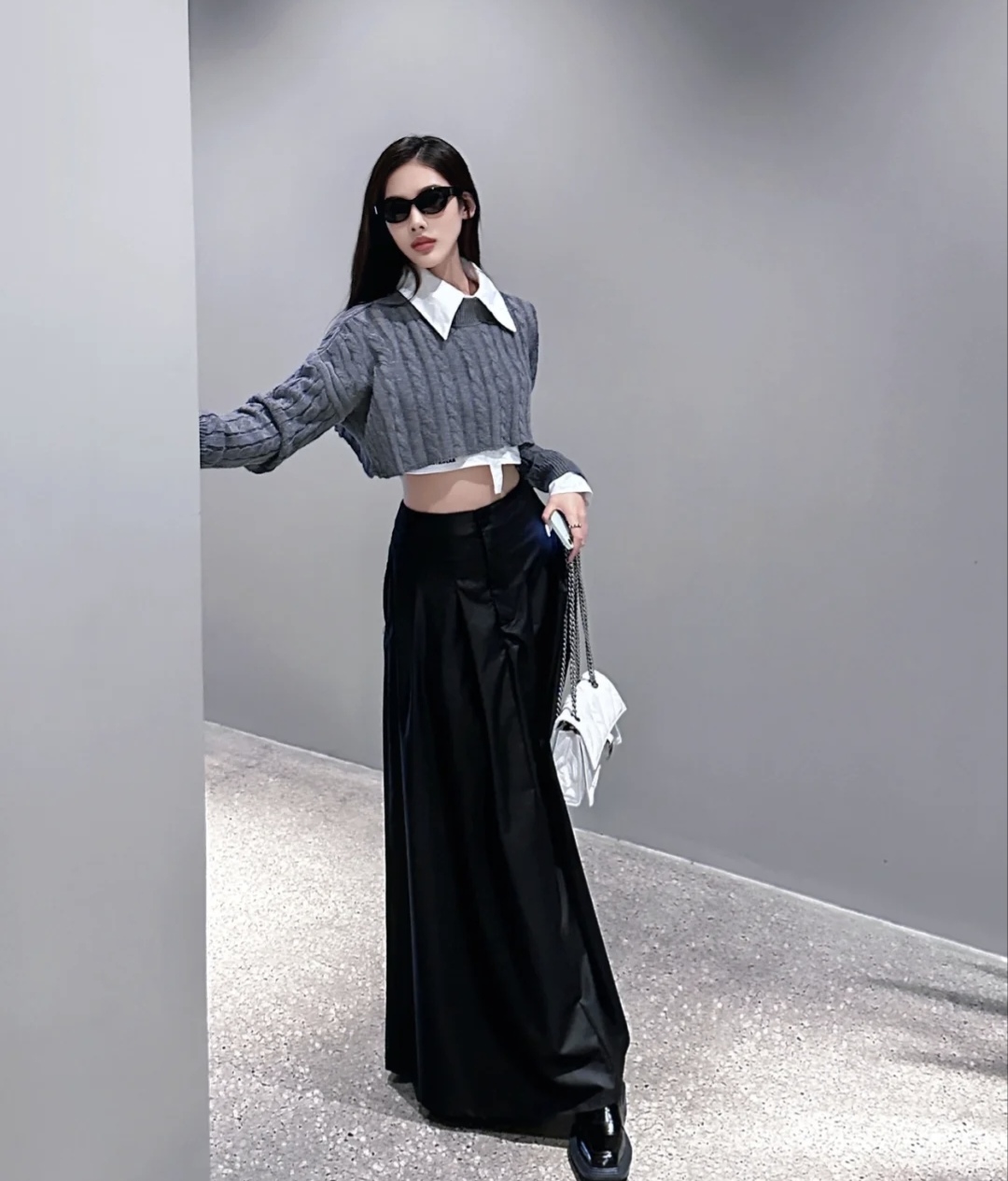 毛衣半身裙穿搭冬季图片,毛衣半身裙穿搭秋冬中长款维语版