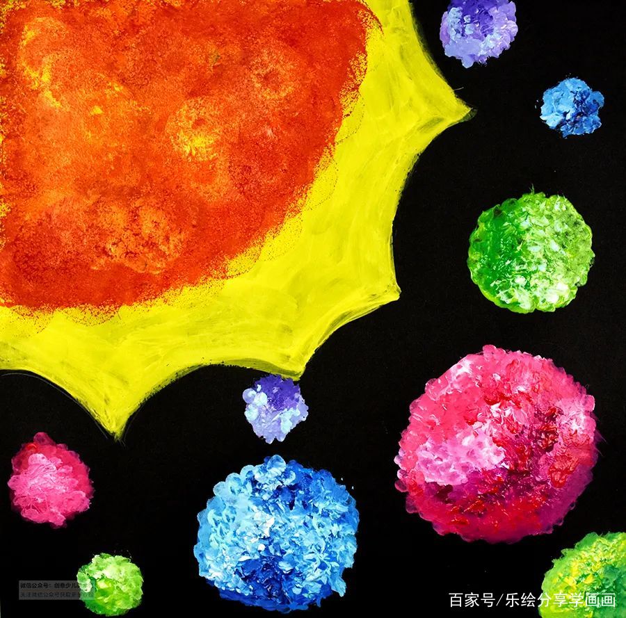 幼儿水粉画太阳的步骤视频,儿童画绘画地球6-9岁