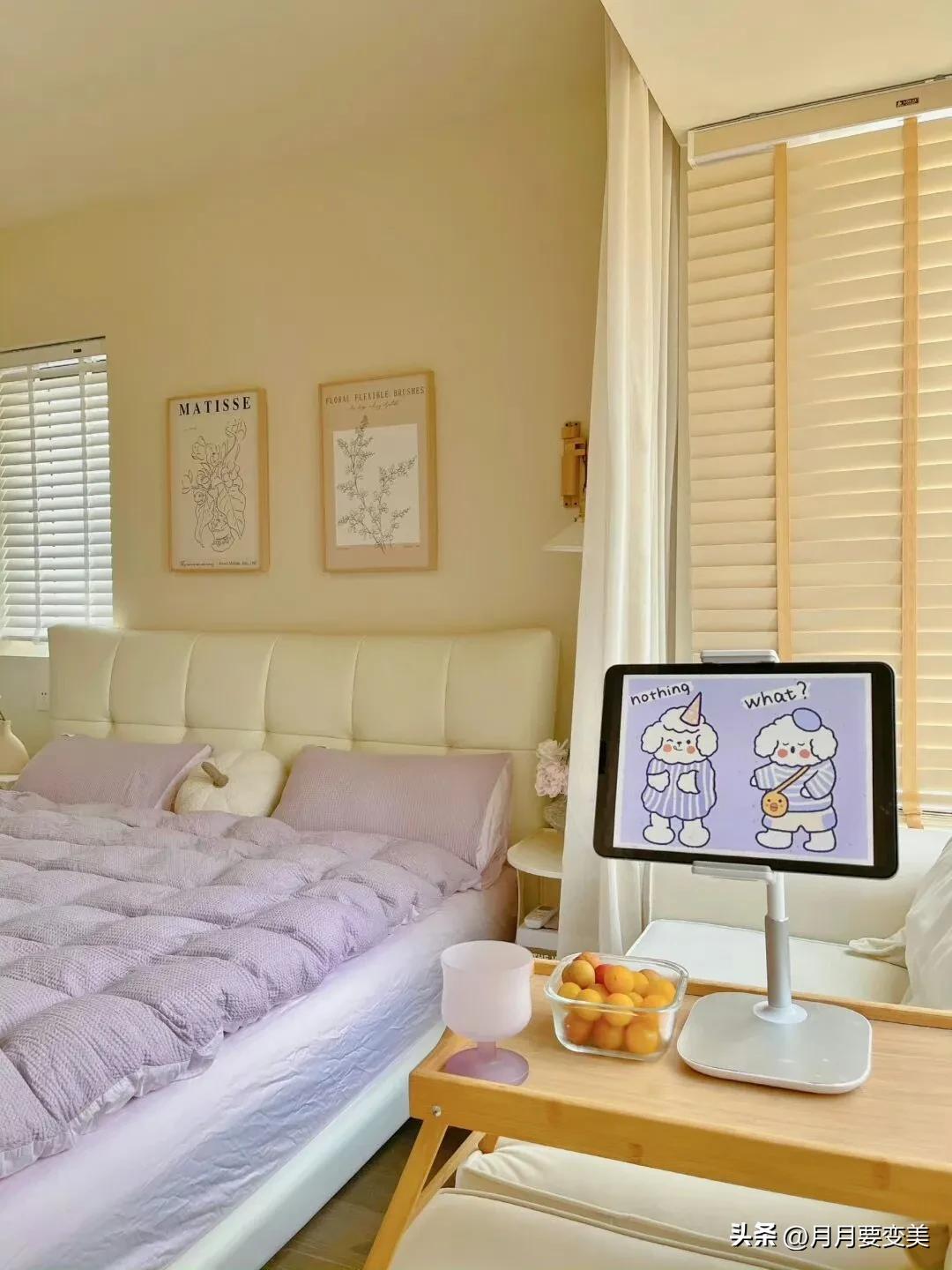 紫色卧室装修效果,卧室粉紫系装修