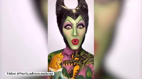 中西双语西班牙人体彩绘师的惊艳技术让她从漫画中走出来