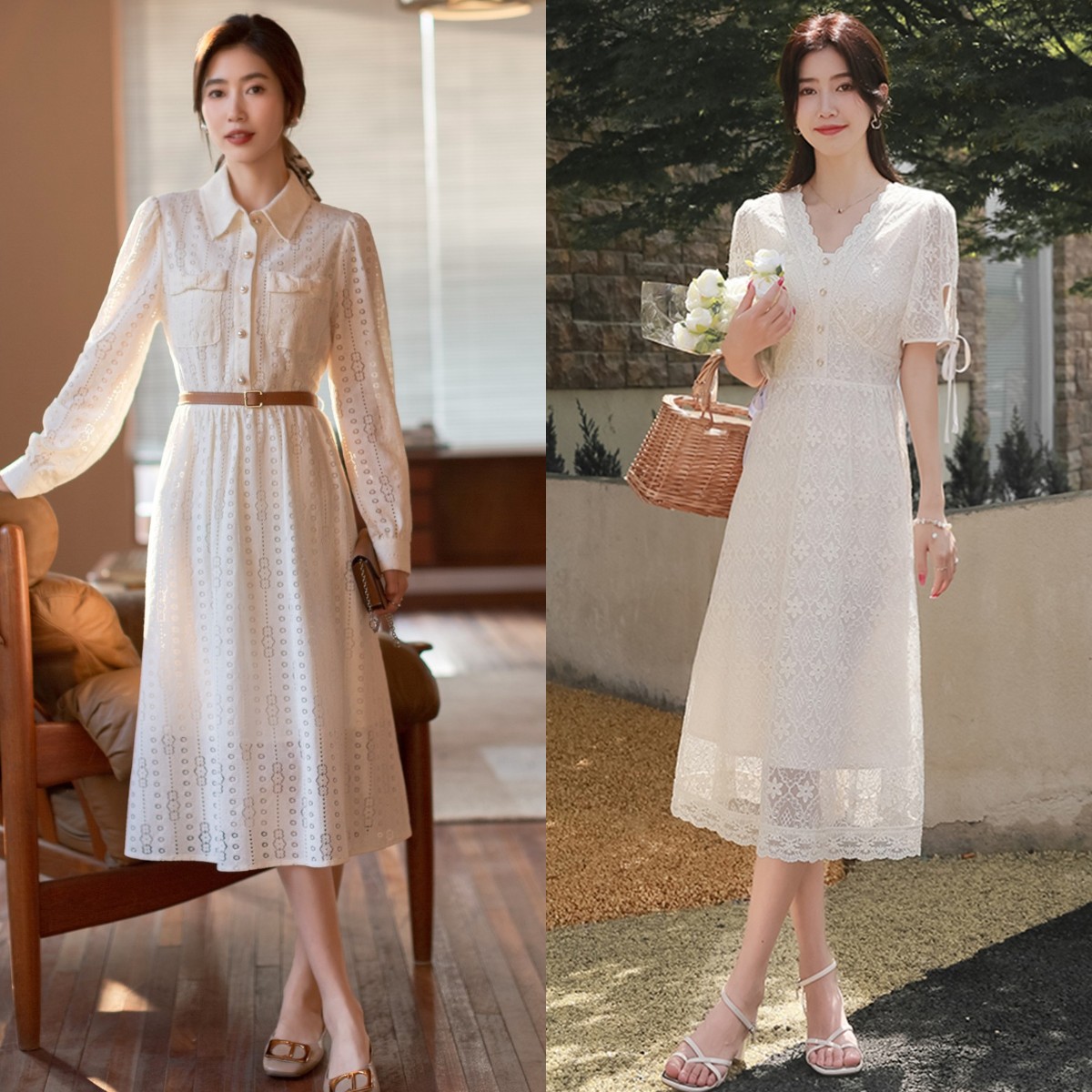 怎样把白裙子穿好看,白裙子粉鞋子穿搭