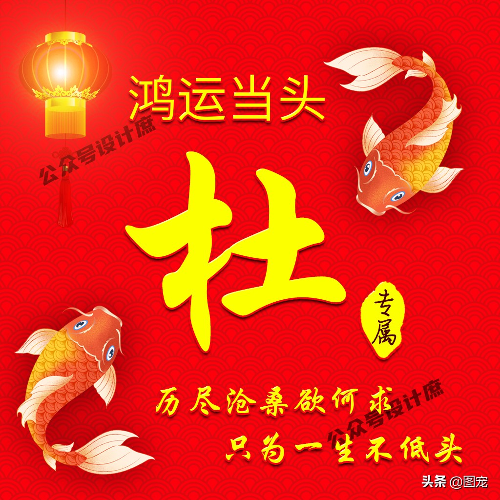 最火好看带字姓氏头像,姓氏头像大全鸿运当头