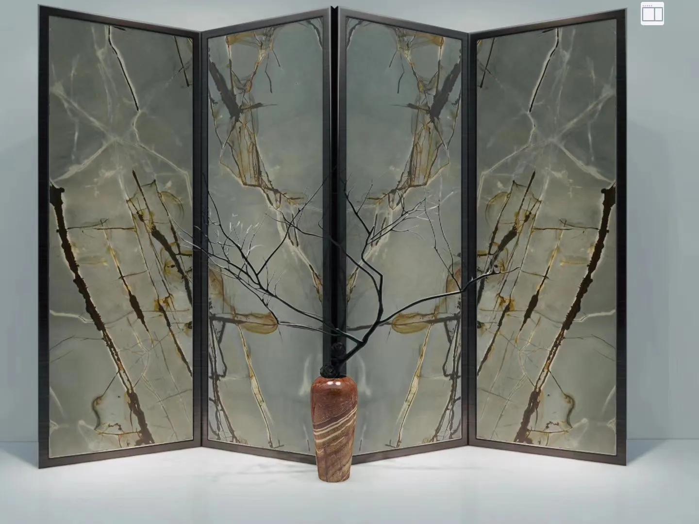 奢石绿屏风隔断,奢石小屏风