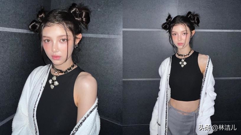 方圆脸剪张元英同款刘海,张元英齐刘海长直发造型