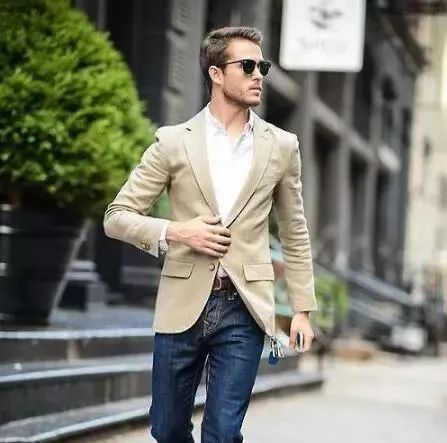 男士西装配牛仔裤穿搭图片,西装配牛仔裤穿什么鞋才搭