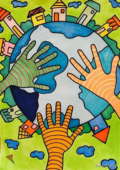 简单又好看的儿童创意画,儿童绘画创意4-6岁水彩笔或蜡笔