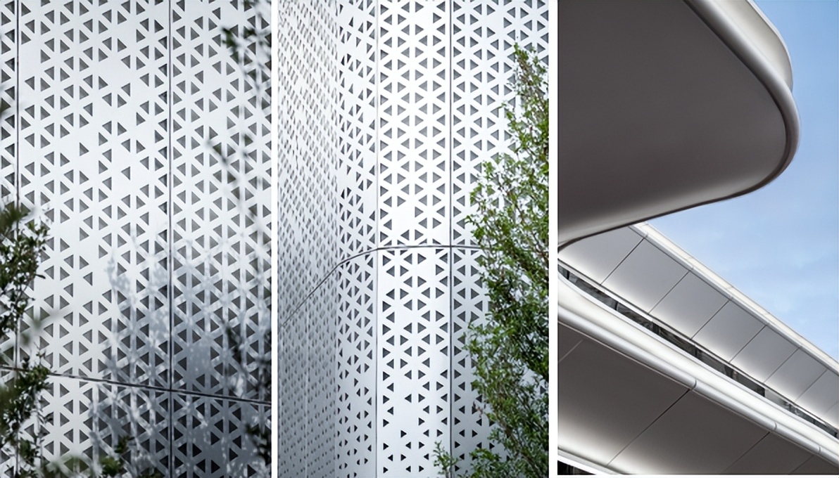 建筑铝材幕墙效果图,建筑装饰铝板设计加工