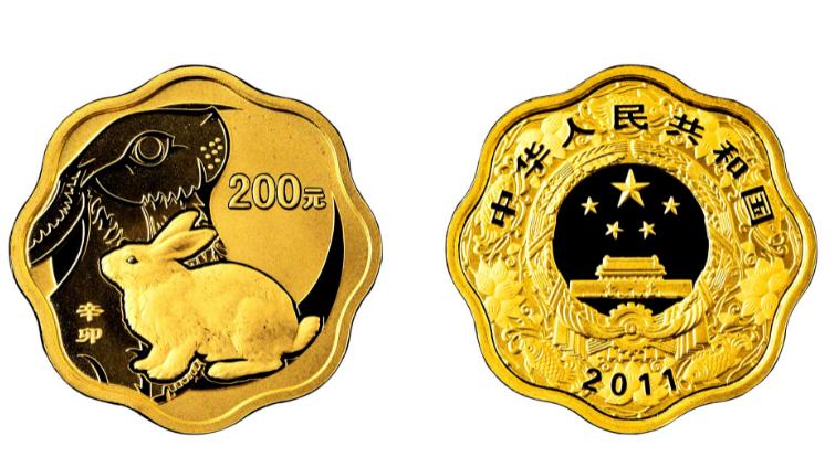 兔年纪念金币1克,兔年纪念金币