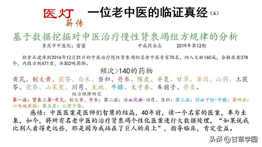 甘草学园|数据挖掘治疗慢性肾功能衰竭的感悟