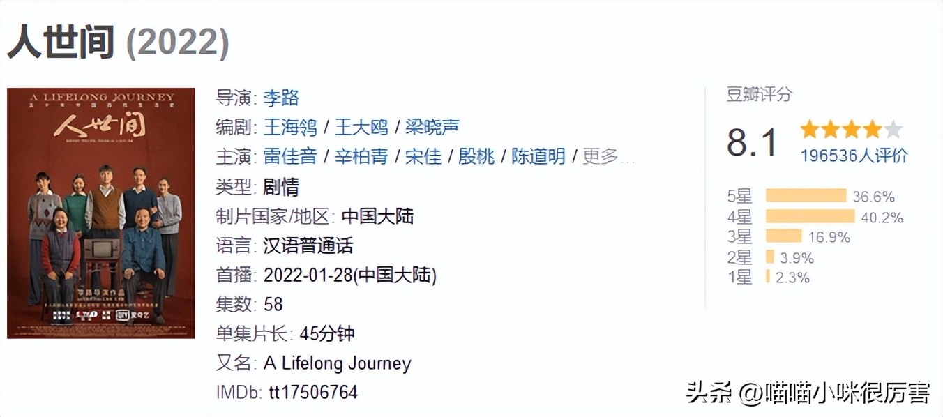 2022年电视剧人世间,2022十部公认好剧