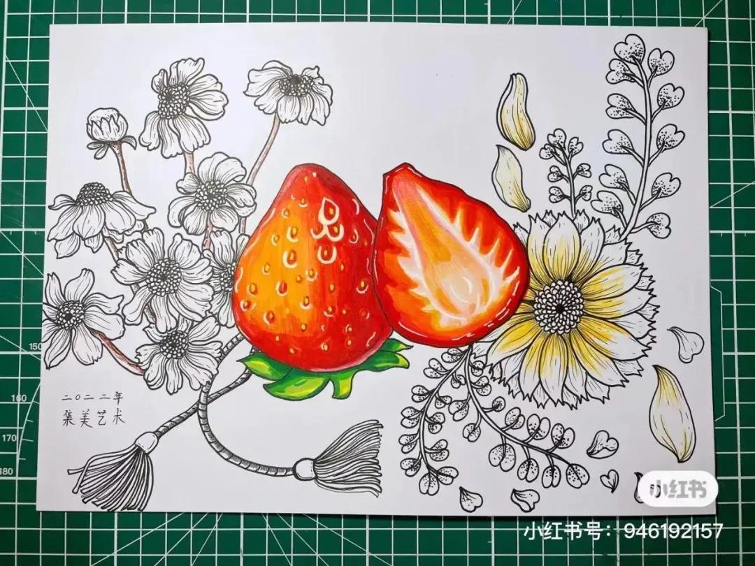 彩铅画出马克笔的效果,彩铅马克笔混合画