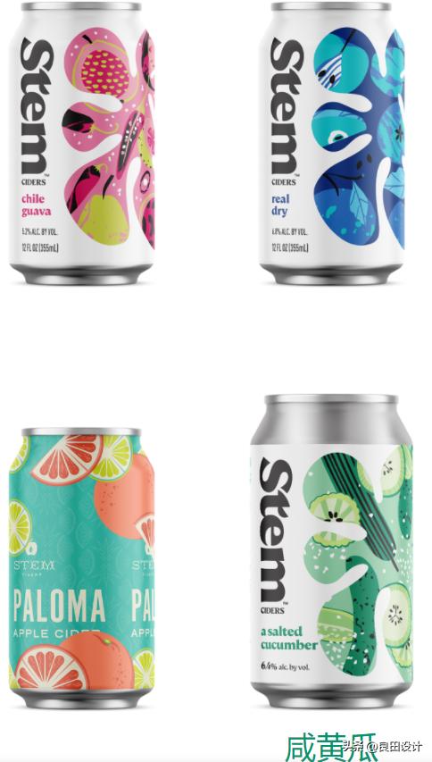 StemCiders苹果酒包装设计全面的品牌重新设计