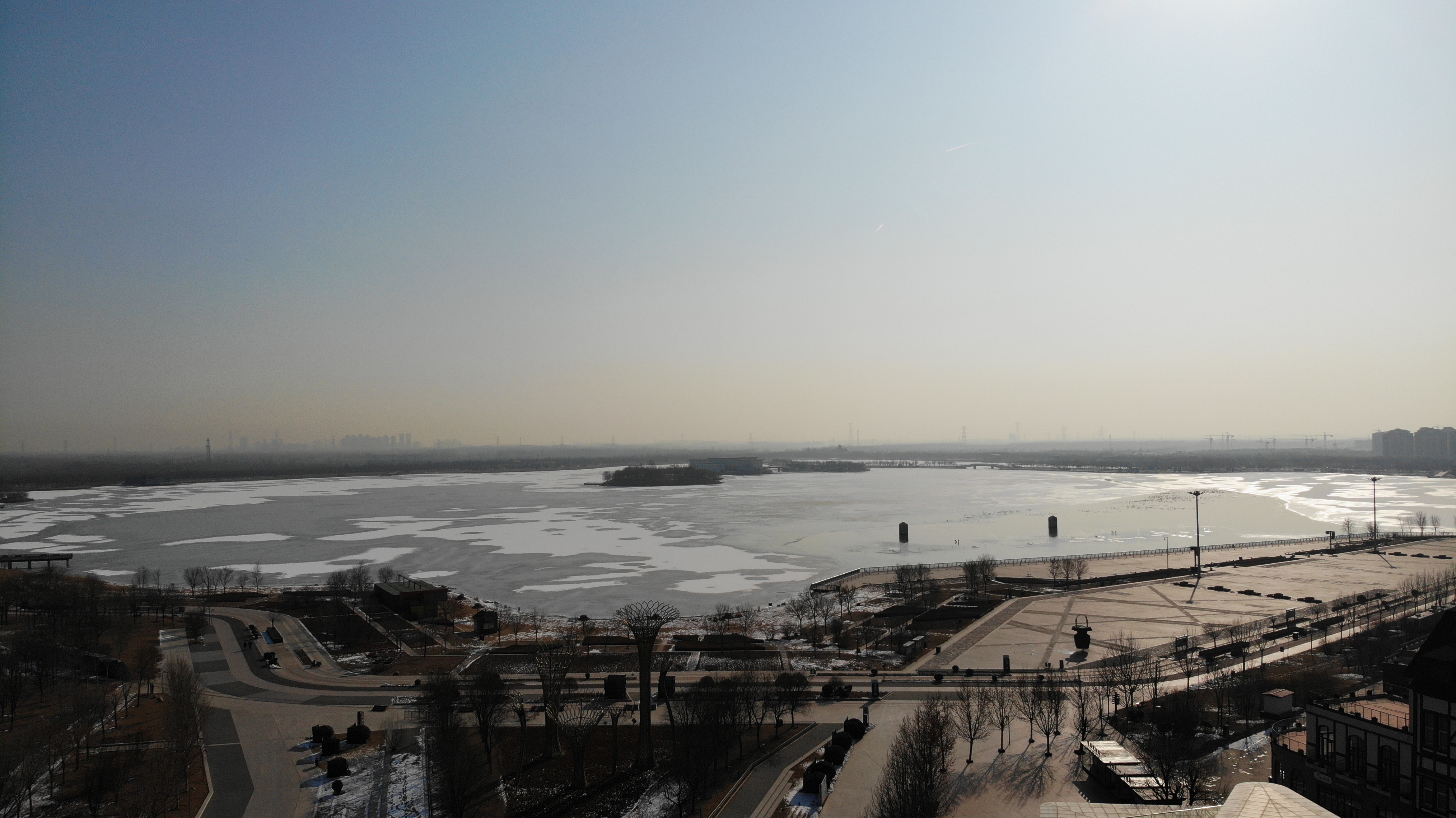 南湖公园武清区游玩,武清南湖公园四月初景色