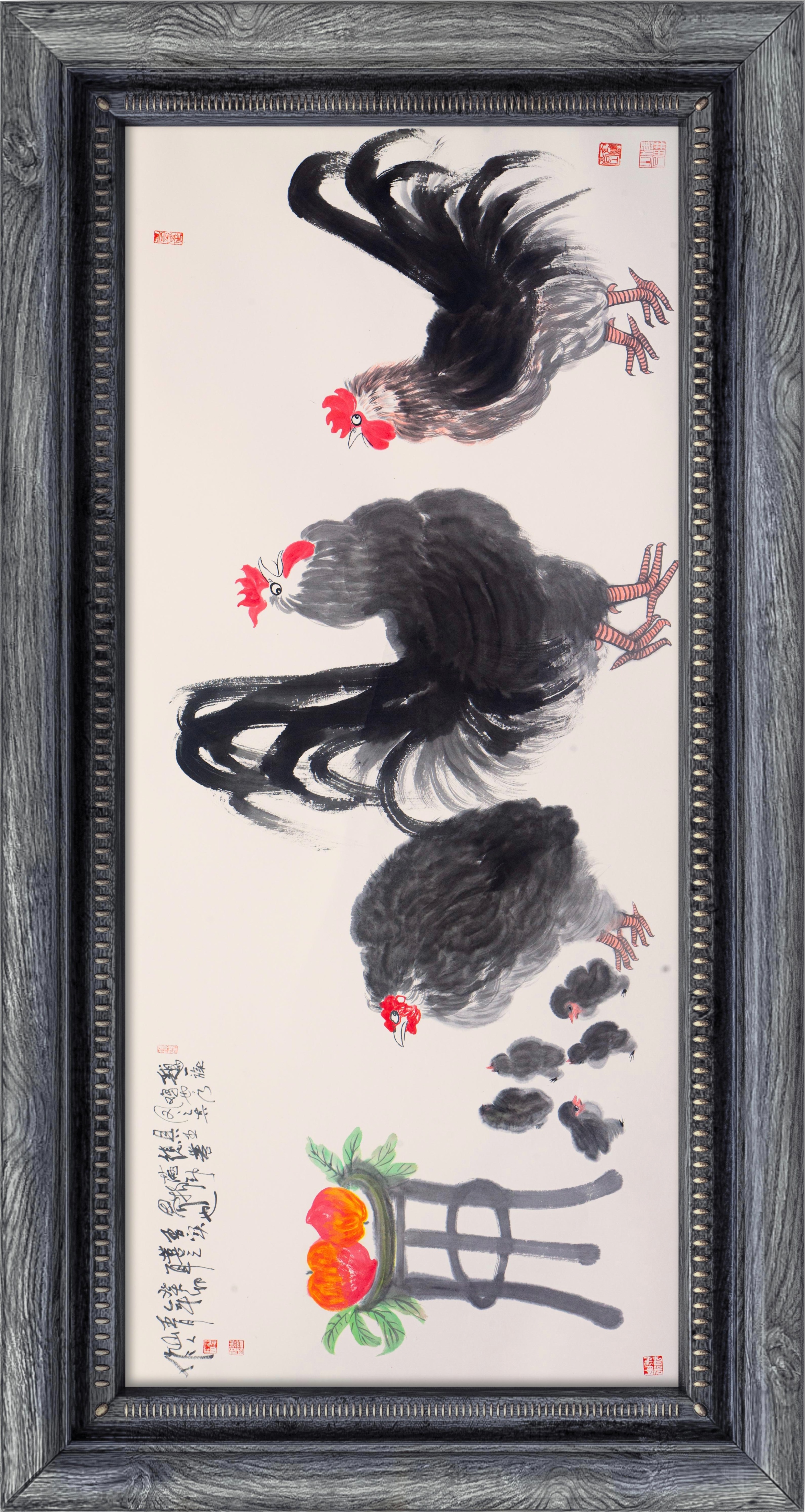 《鸡家族的故事》—朱祖国写意画的中国亮度