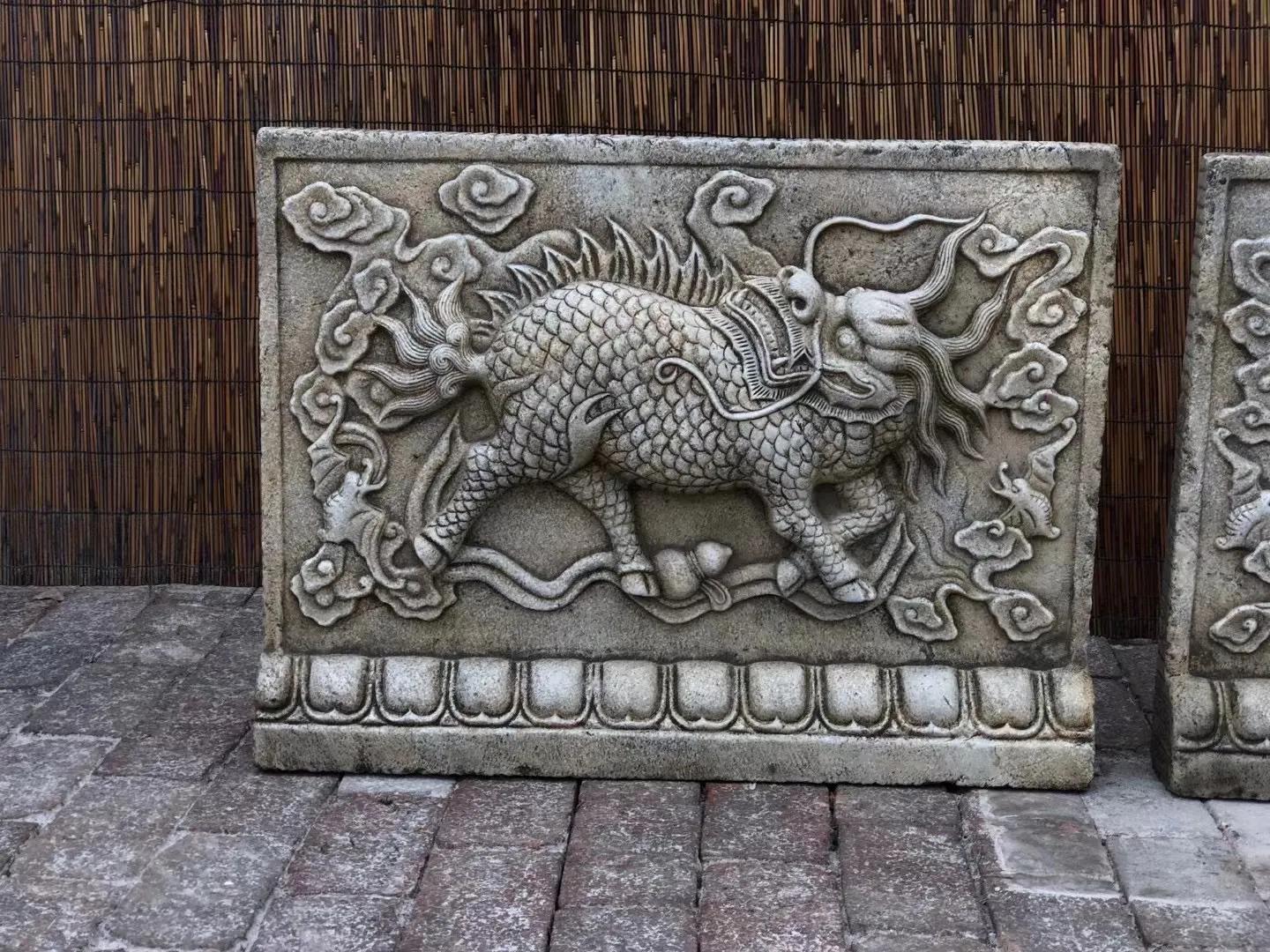 汉白玉瑞兽麒麟,汉白玉麒麟祥云