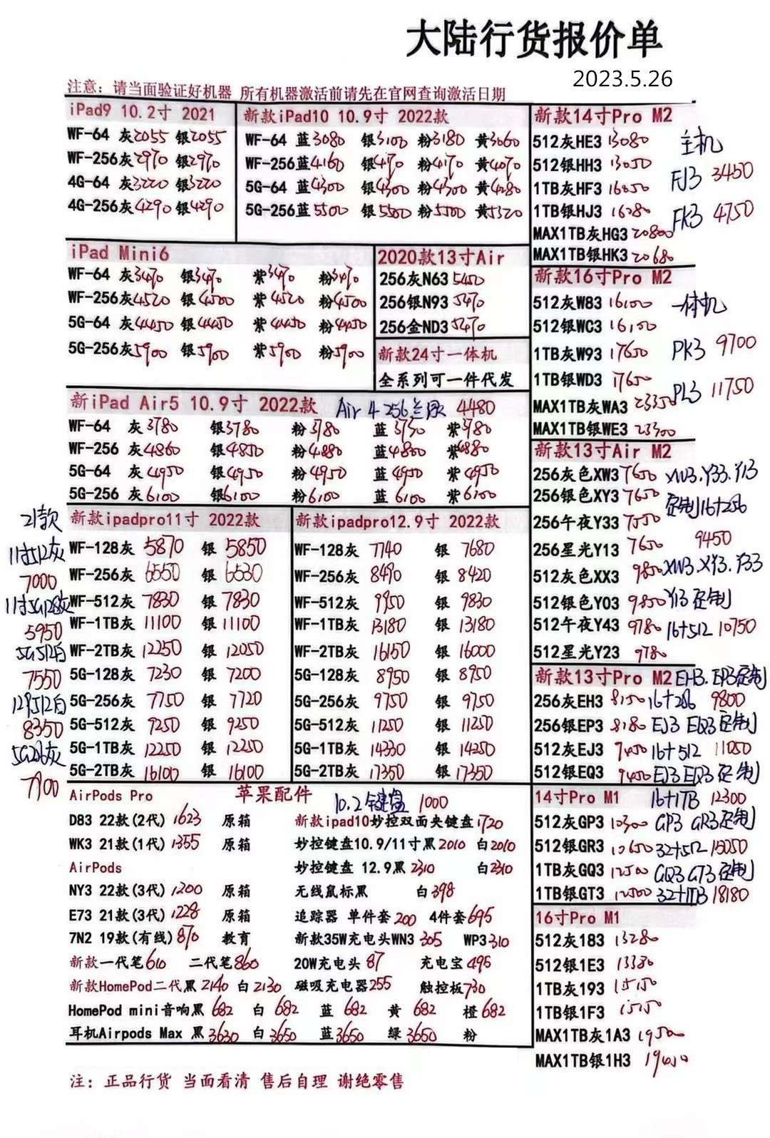 华强北手机报价单每日更新,华强北今日二手苹果手机报价单