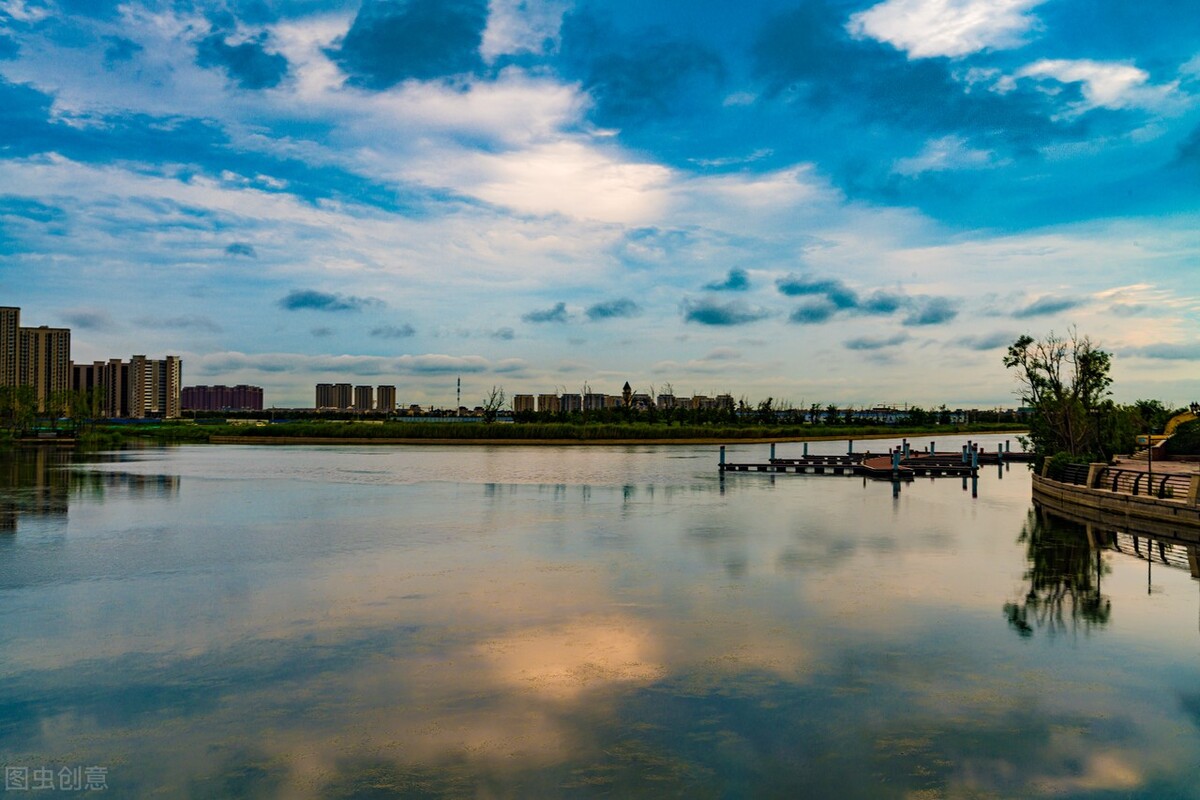 团泊湖湖景,团泊西湖景色